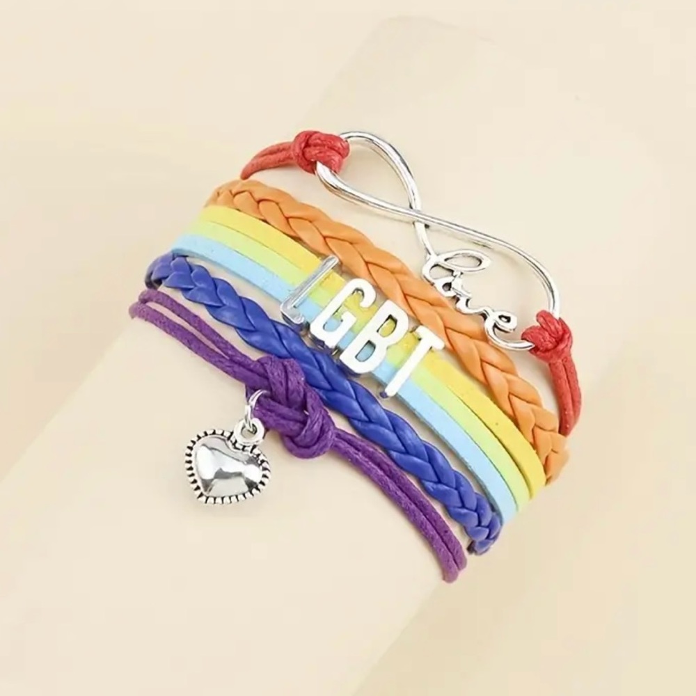 LGBT Rainbow Wrap Pride Bracelet  “Love Wins.”